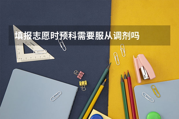 填报志愿时预科需要服从调剂吗